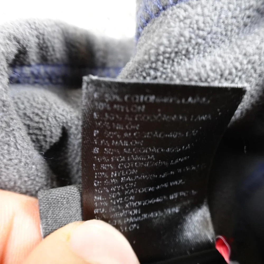 North Face Sweater Mens L Blue‎ Wool Blend Pullover 1/4 Zip Sweatshirt Outdoor
